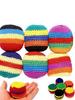 1/6Pcs Handmade Knitted Hacky Sack,  Upgraded Crochet Footbag Juggling Balls, Geometric Pattern For Adults Beginners