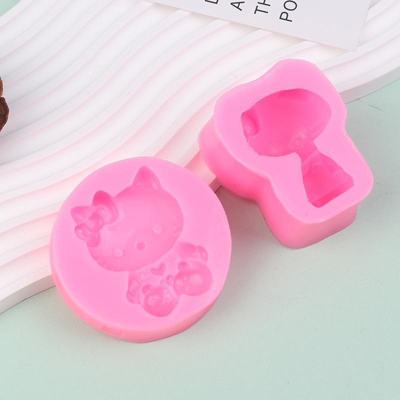 Kreslená Zábavná Kočka Silikonová Forma Roztomilá Fondánová Dortová Dekorativní Čokoládová Forma DIY Aromaterapeutická Sádrová Forma na Svíčky