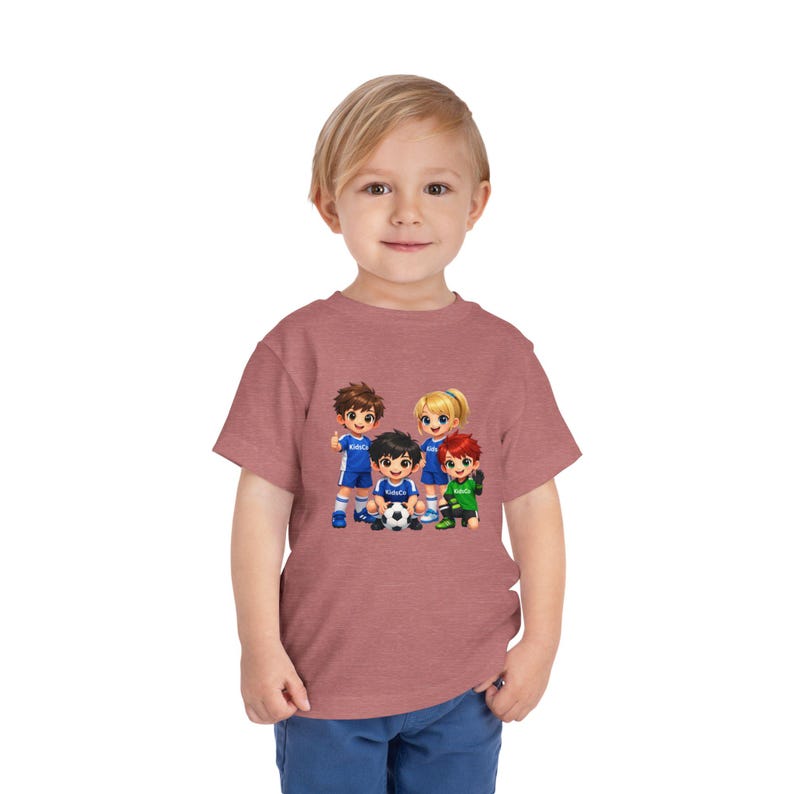 Cartoon Soccer Kids Toddler Tee – Boys Girls Football Team Shirt 100