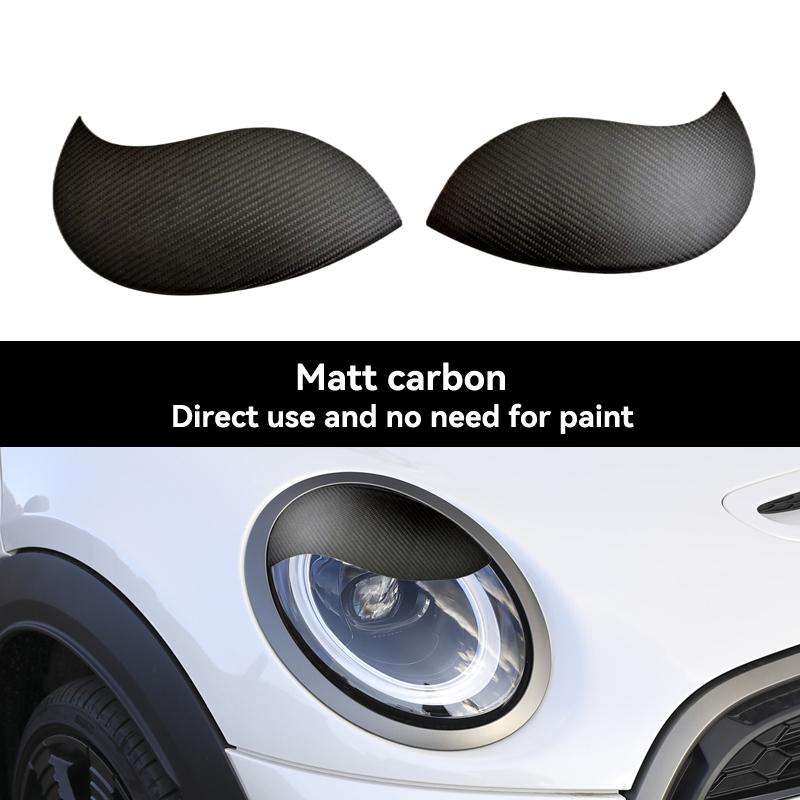 Carbon Fiber Car Headlight Eyebrows Cover FRP Front Angry Eyelids For MINI F54 CLUBMAN F57 CABRIO 3 doors F55 F56 COOPER S