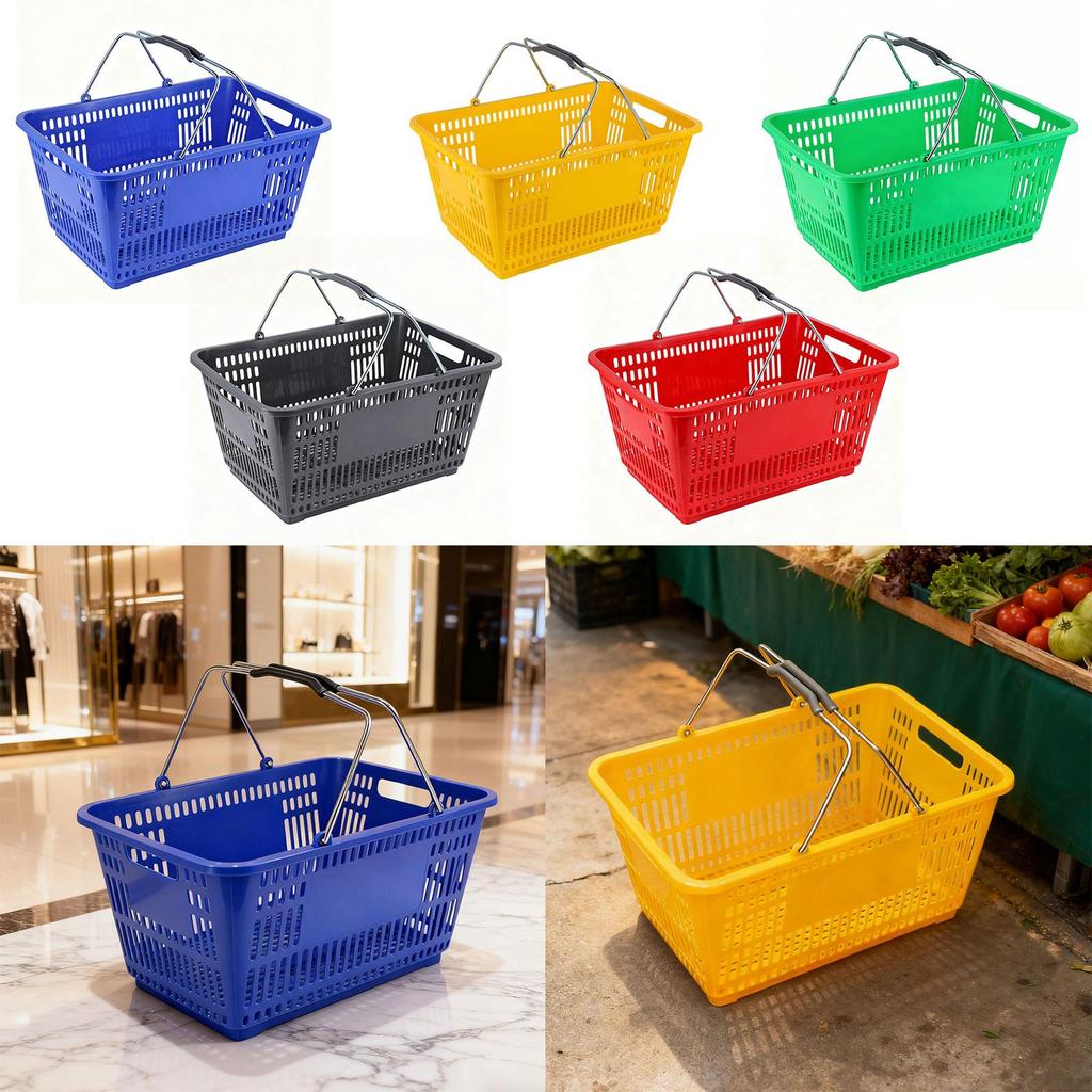 Shopping Basket Storage Holder Grocery Basket for Food Cosmetics Bathroom