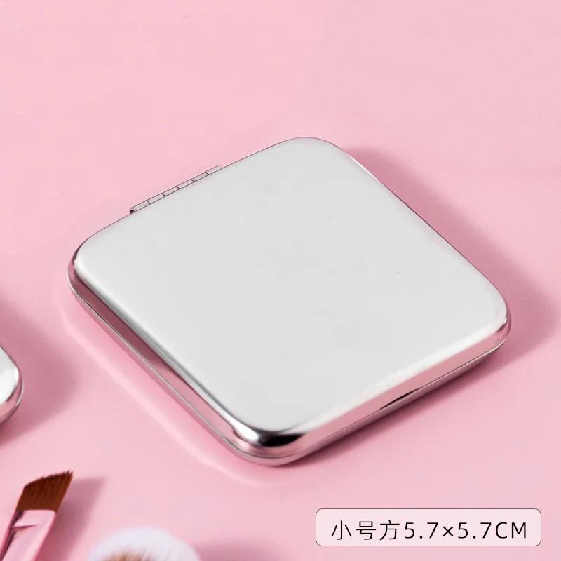 1pcs Hand Pocket Folded-Side Cosmetic Make Up Mirror Portable Women Stainless Steel Makeup Mirror Small Various Shapes