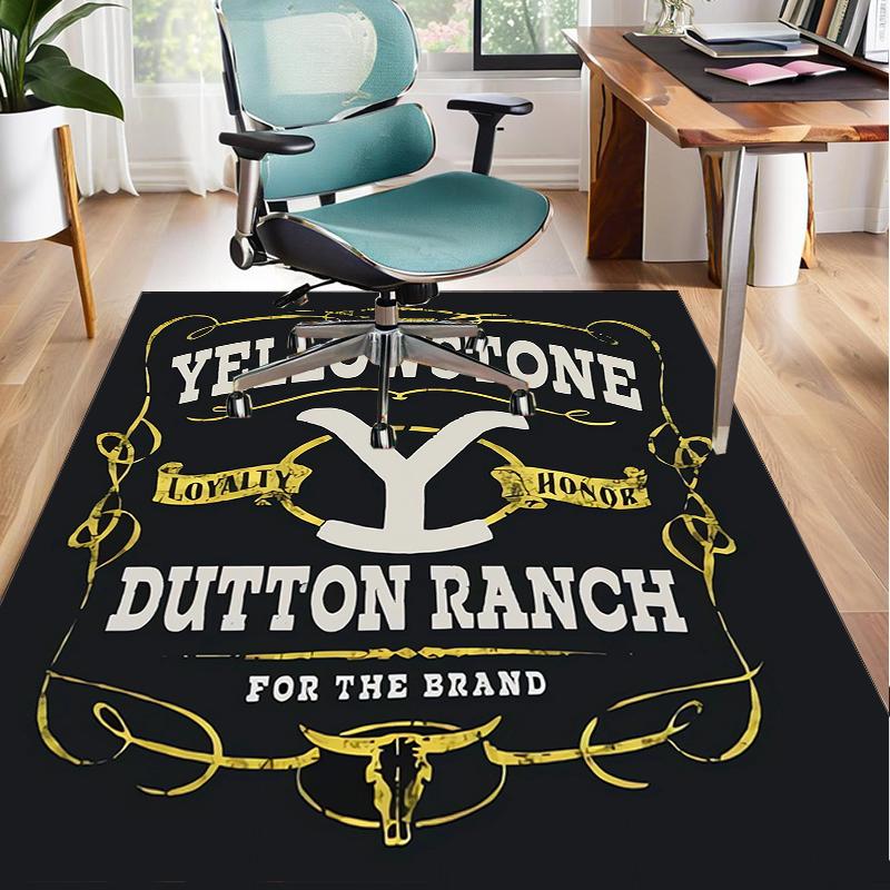 Yellows-tone Dutton Ranch Office Rug Chair Mat, Game Carpet, Suitable for Front Door, Bedroom, Living Room, Desk, Holiday Gift