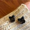 Black Bowknot Cube Crystal Earring Square Bow Earrings for Women New Jewelry Fashion Pretty Gifts