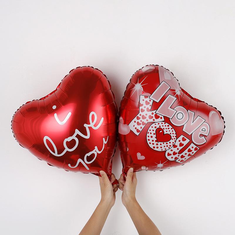 10pcs Random Love Valentine's Day 18-inch Foil Heart-shaped I Love You Balloon Set For Wedding Engagement Party Decoration