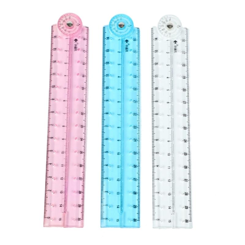 Clear Folding Ruler Flexible Drawing Ruler Centimeters Scale Measuring Length 0-30cm (0-12Inch) for Drawing Measuring