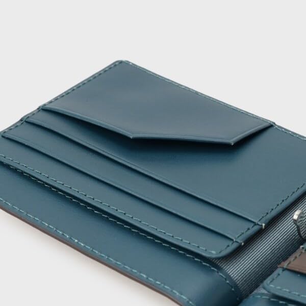 Takeo Kikuchi Men's Suppress Wallet with Money Clip (New Leather Ripple Series) G8701373, Navy (094) 00 (FREE)