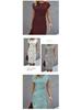 Women's Casual Bodycon Midi Dress with Front Knot and Round Neck