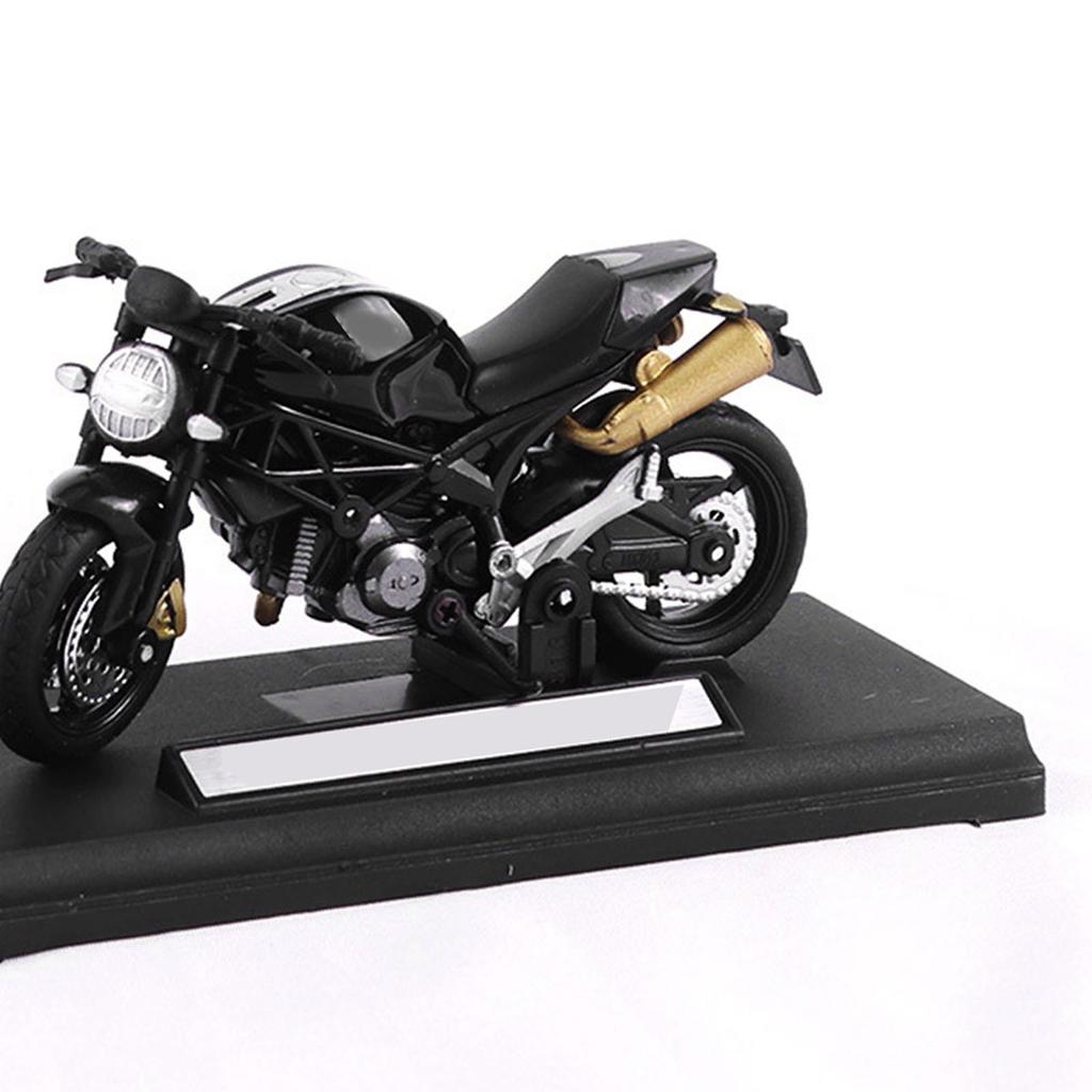 Motorrad Spielzeug Aufziehlegierung Simulation Pädagogisch Tragbares Motorradmodell für Kinder Schwarz