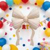 Globo Gigante de Foil con Lazo Rayado de 60 Pulgadas, Globo Grande de Mylar con Lazo, Soporte de Helio, Decoraciones Estéticas en Forma de Lazo Rosa Mate