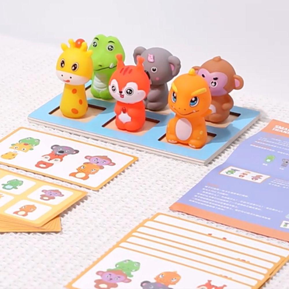 Montessori Spatial Training Board Game Matching Board Animal Matching Game  Preschool Training