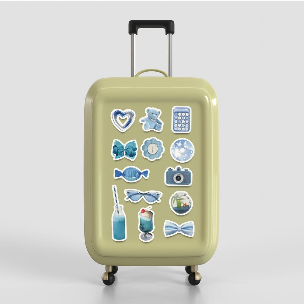 50 Cute Wind Blue INS Wind Graffiti Stickers Water Cup Mobile Phone Waterproof Decorative Stickers Children's Stickers