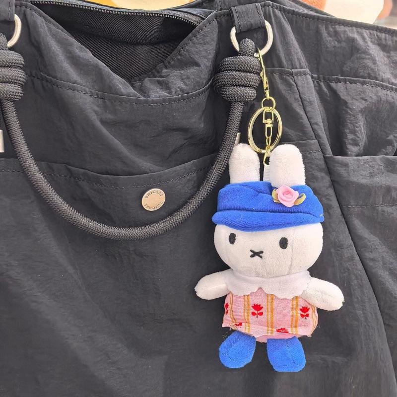 Plush Cute Rabbit Doll Cute Plush Backpack Pendant Rabbit Doll Keychain Bunny Keyring Backpack Hanging Decoratiion Birthday Gift
