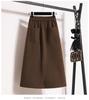 Damen High-Waist Samt A-Linien Midikleid - Figurschmeichelnd, Schlankmachend, Herbst/Winter Stil mit Schlitz