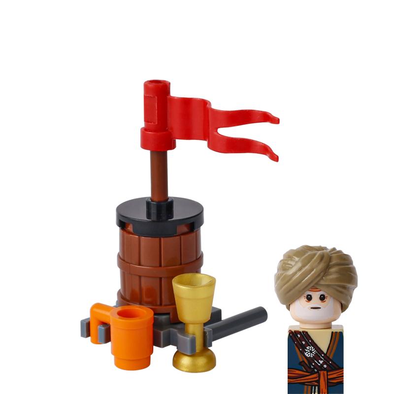 

Medieval Military Castle Series Buiding Blocks Street View Wine Cabinet Apple Juice Beverage Maker Bag Bricks Christmas Toy Gift