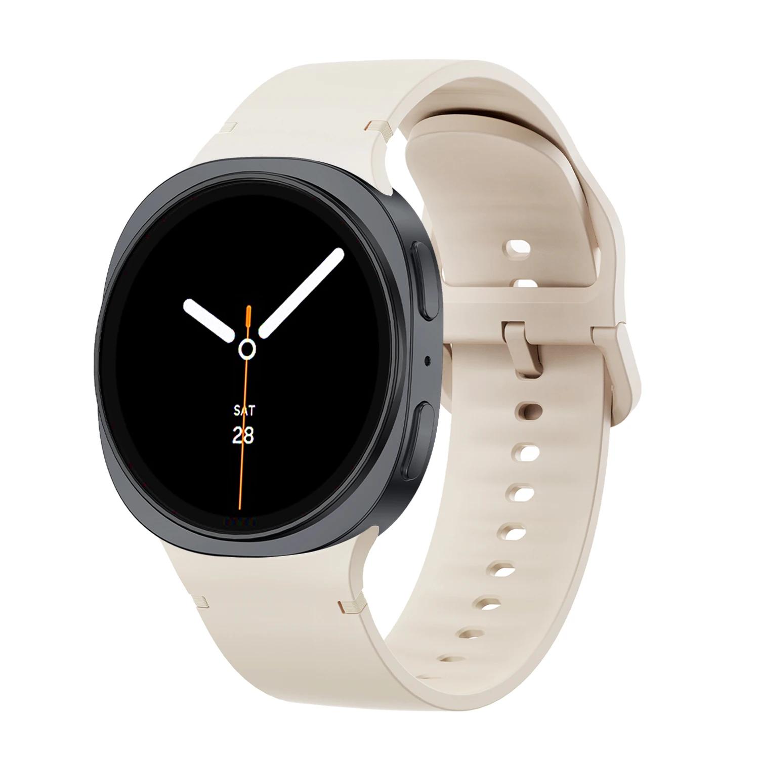 

20/22 мм Оригинальный силиконовый для Samsung Galaxy Watch 8/8 classic Ремешок 44 мм 40 мм 46 мм Спортивный correa Браслет Galaxy Watch 8 Ремешок Galaxy watch 8 40mm&20mm звезда