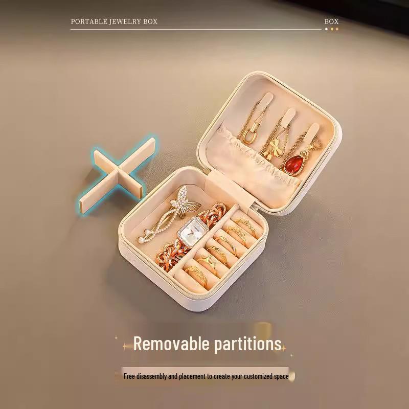 Exquisite Travel Jewelry Organizer: Compact, High-Capacity Box for Earrings, Rings, and Necklaces with Anti-Oxidation Protection