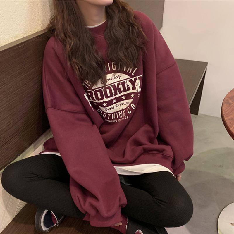 Sweatshirt Women's Loose Large Size Fashion Student Casual Top Long-sleeved Pullover