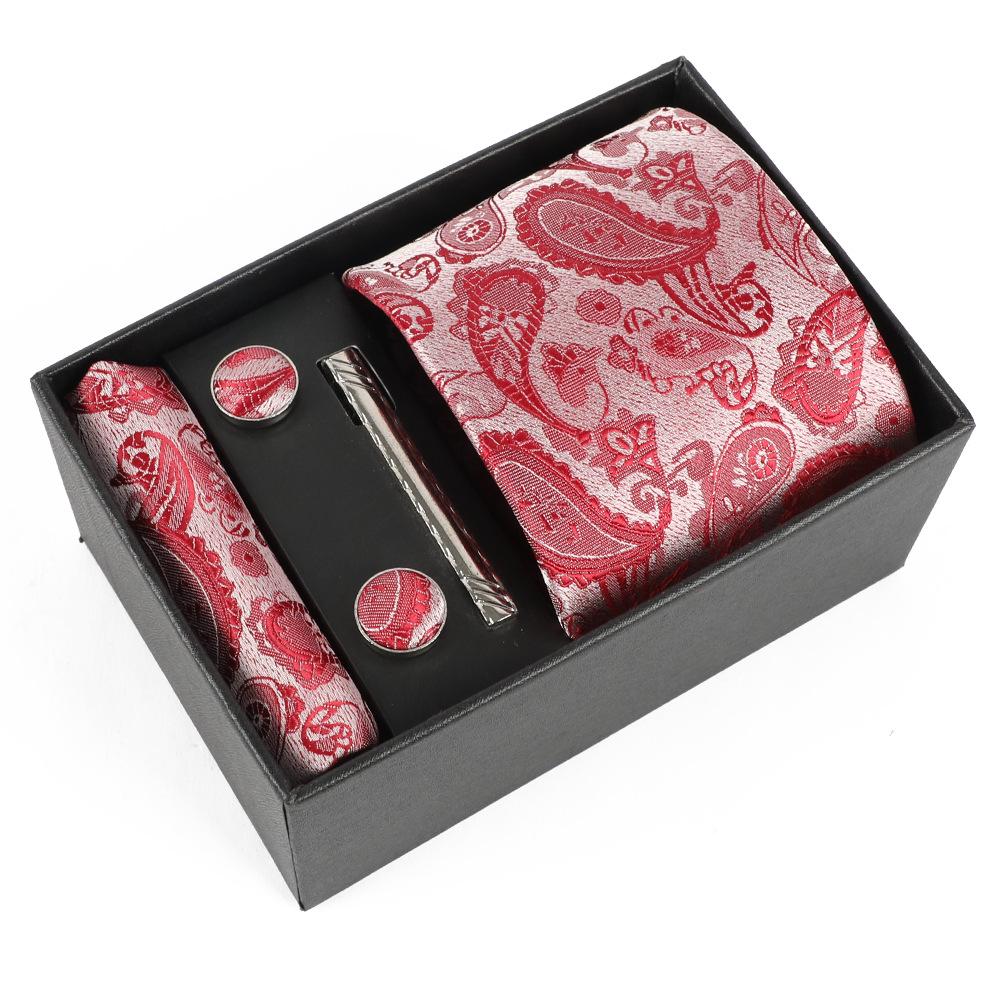 Heren Paisley Jacquard Stropdas met Cadeaubox - Elegante 8CM Cashew Design
