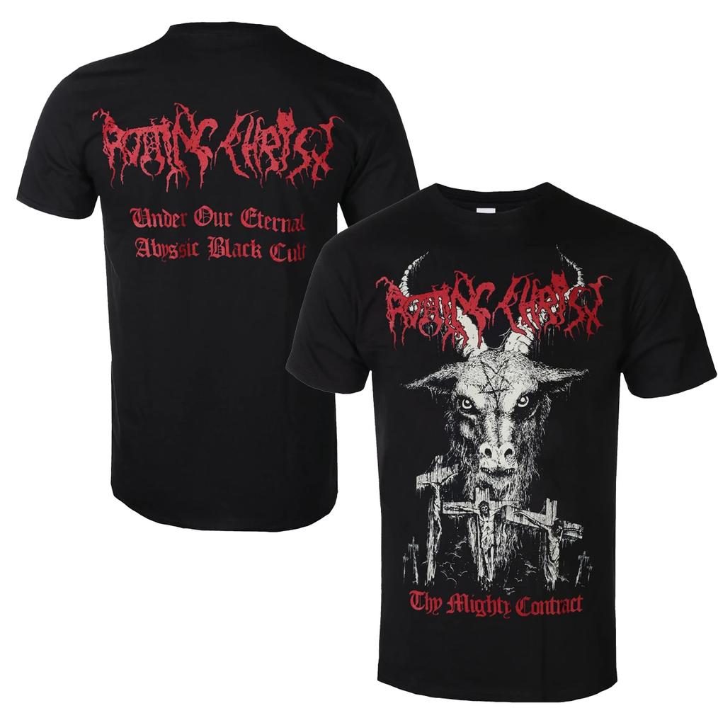 2025 Rotten Christ Pattern Cotton Shirt Unisex Men's Women's Summer Short Sleeve Fashion High Quality Casual Vintage Daily