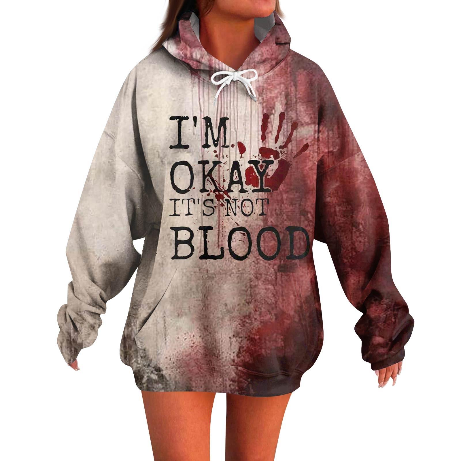 

Women s Fashion Casual Halloween Print Long Sleeve Hoodie S