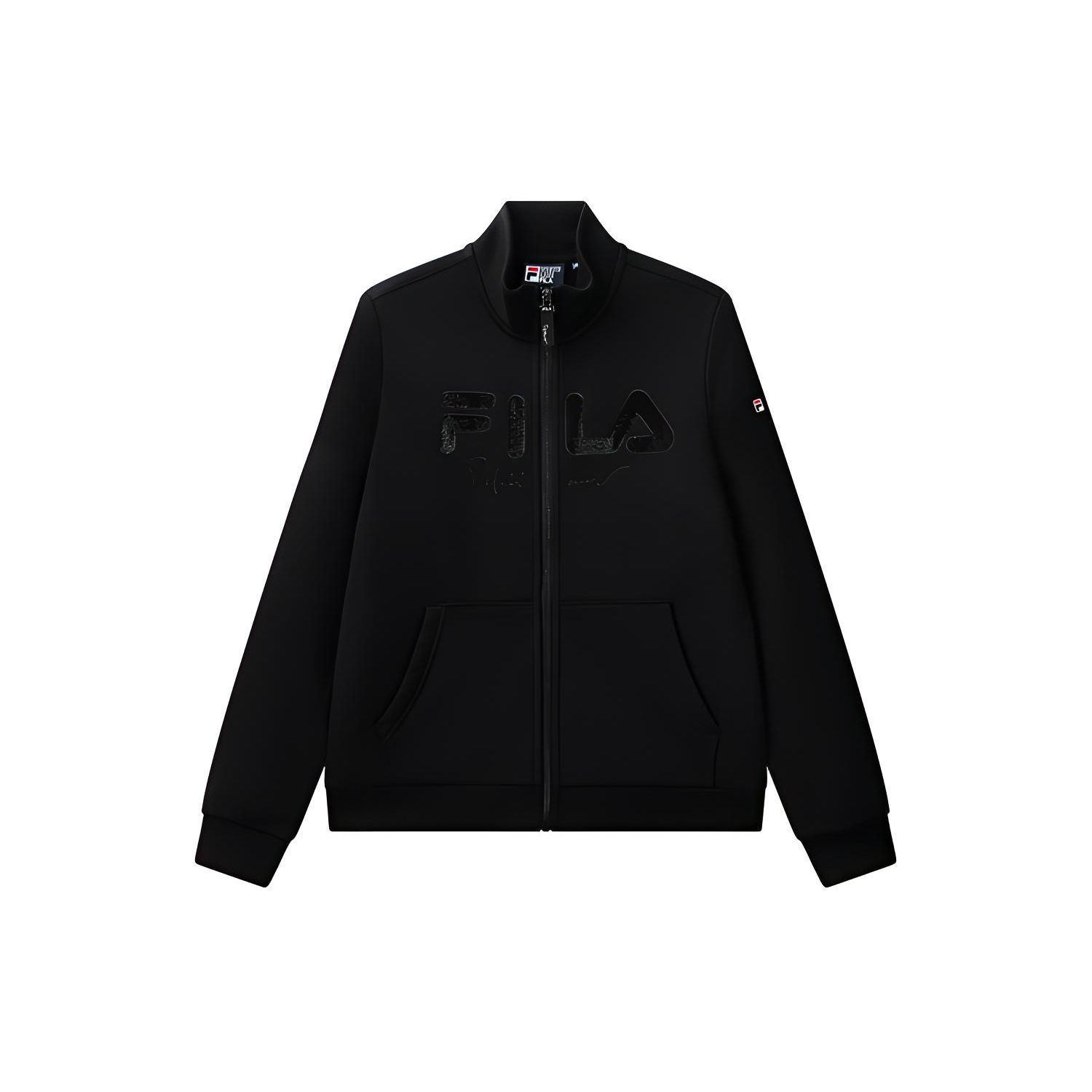 

FILA Inlaid Logo Sports Knit Stand Collar Jacket Women Jackets Black F51W118511F-BK S