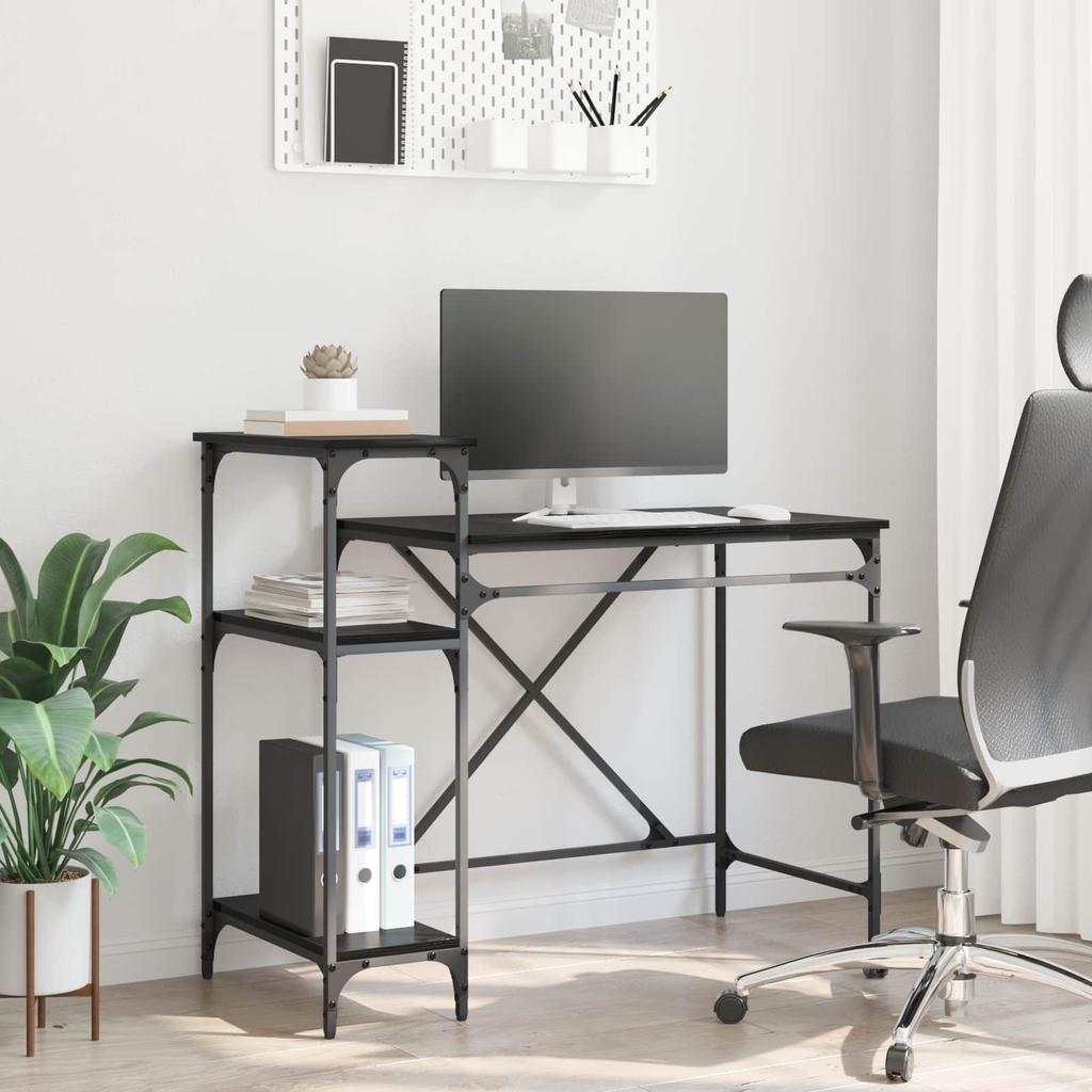 Desk Black Oak Effect 105 x 50 x 90 cm