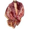 Floral Pattern Shawl in Shades of Pink and Burgundy - Romantic Accent