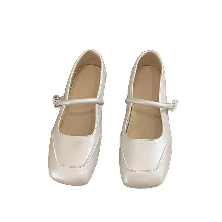 Evening wind small single shoes 2025 new women's spring flat bottom with skirt Mary Jane shoes soft sole French beanie shoes