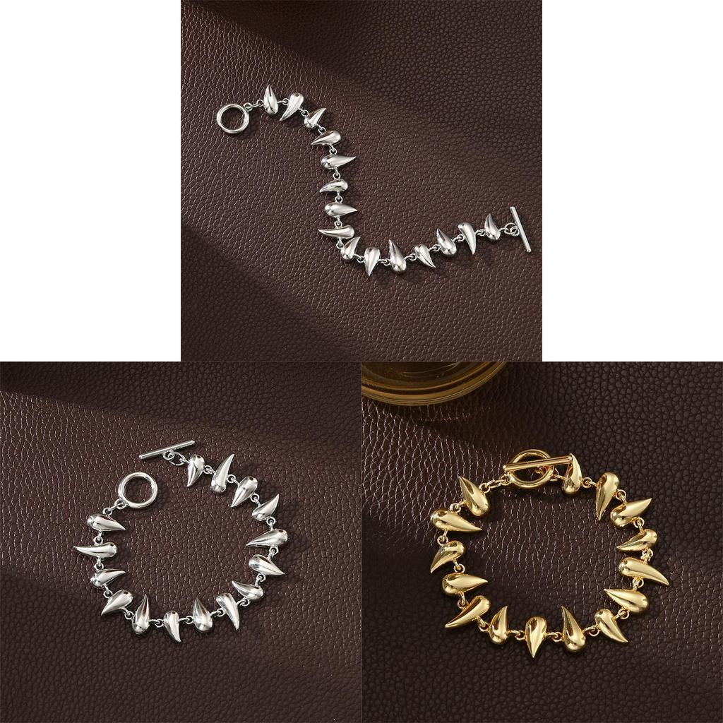 Geometric Alloy Pendant Bracelet For Women With Glossy Finish For Gift Giving