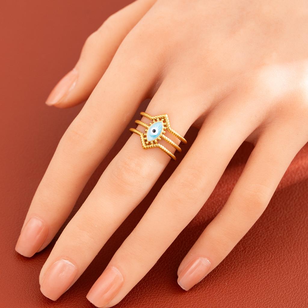 Stainless Steel Ring - Demon Eye Open Mouthed Ring for Index Finger - Exaggerated Ring