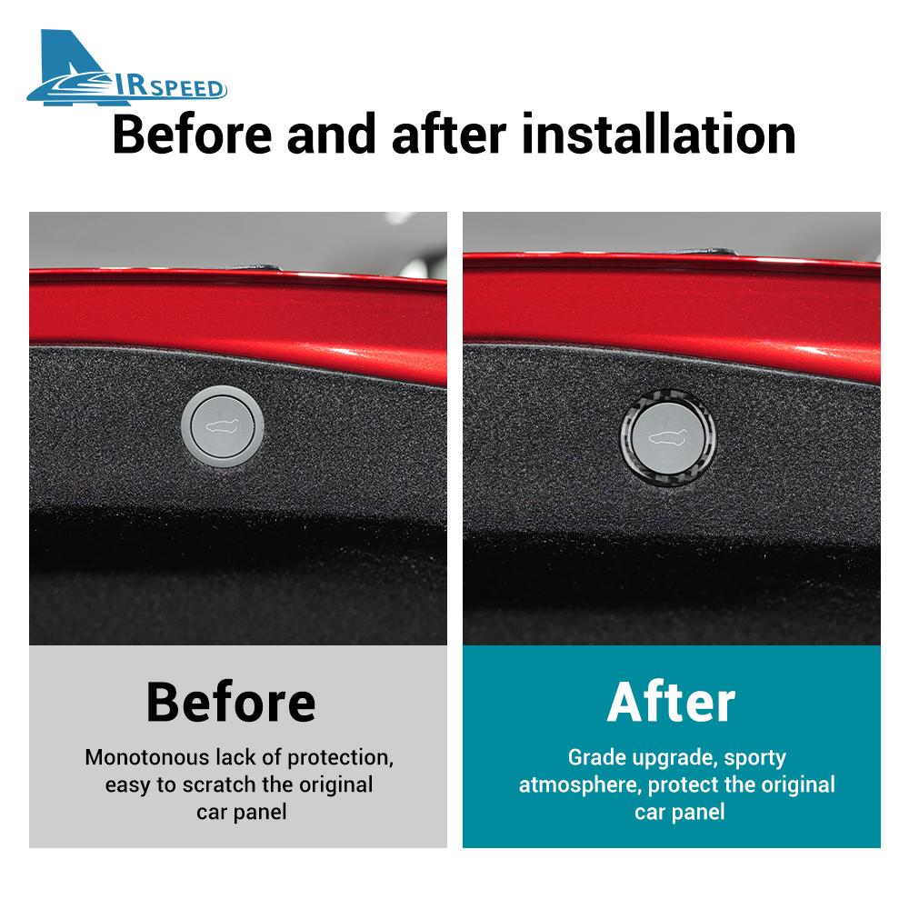 Real Soft Carbon Fiber Trunk Switch Button Frame Trim Sticker for Tesla Model 3 Highland 2025 Model Y Juniper 2025 Accessories