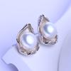 Cubic Zirconia Natural Freshwater Pearl Earrings For Women Fashion Cultured Pearls Stud Earrings