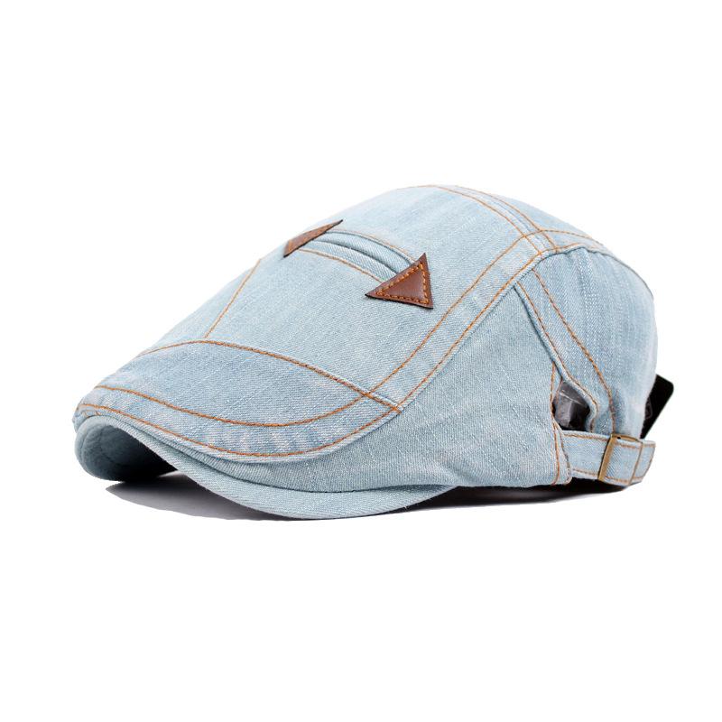 Fashion Spring Summer Jeans Beret Hats For Men Women Quality Casual Unisex Denim Beret Cap Fitted Sun Cabbie Flat Cap