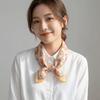 Pastoral Style Cotton Linen Square Scarf Square Scarf Hair Band Elegant Floral Kerchief Women