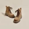 Fashion Women Boots Fashion Retro Leather Platform Round Toe Booties Brown High Quality Heightening Tooling Women Ankle Boot Botas Mujer