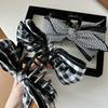 2025 High-End Bow Plaid Shark Claw Clip for Women - Elegant Large Hair Accessory