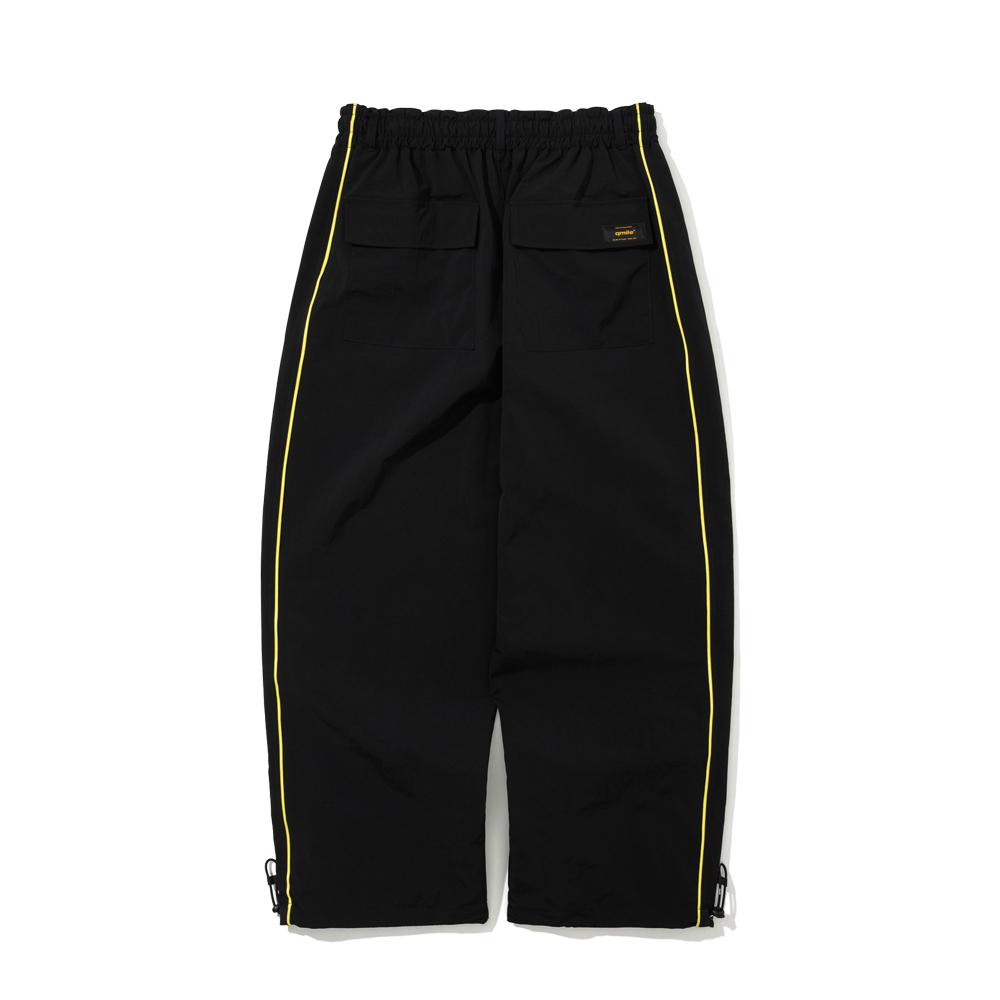 Kyumail 423 Parachute Piped Loose Pants Black