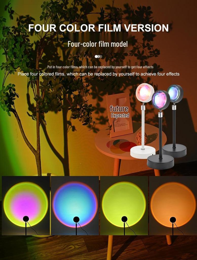 Sunset Lamp Color-Changing Night Light for Photography, Live Streams, Influencers & Atmosphere Projection