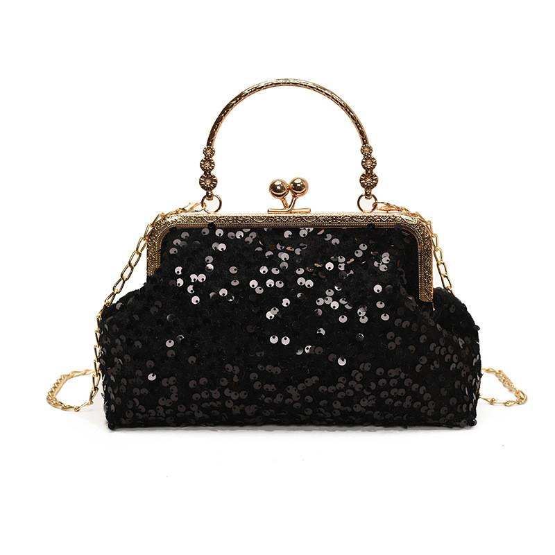 Sequin Chic Retro Small Square Handbag For Women In Black Silver And Styles Colorful