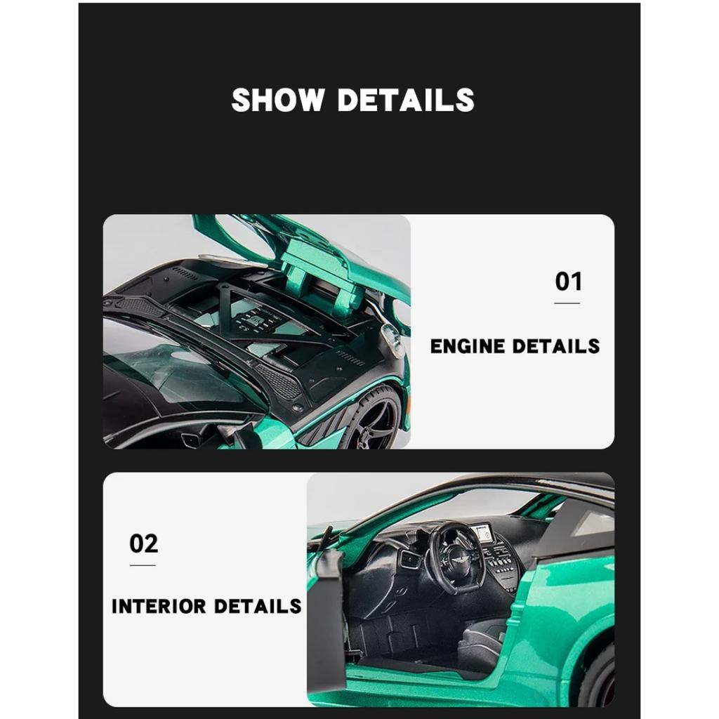 1/24 Scale Aston Martin DBS Luxury Sports Car Alloy Metal Diecast & Toy Vehicle Car Model High Simulation Collect Hobby Ornament Gift