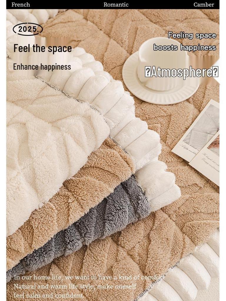 2026 Autumn/Winter Plush, Non-Slip Sofa Cover & Thick Velvet Cushion for Leather Sofas