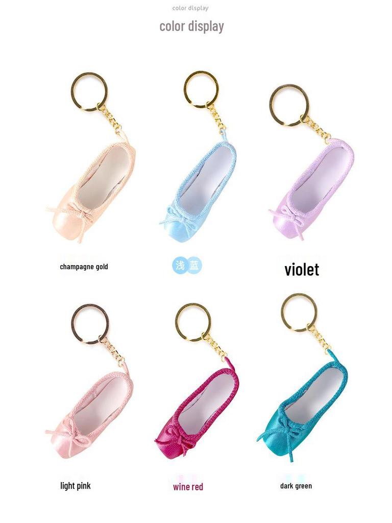 Ballettschuh-Anhänger: Handgefertigter Satin-Spitzschuh-Anhänger Schlüsselanhänger