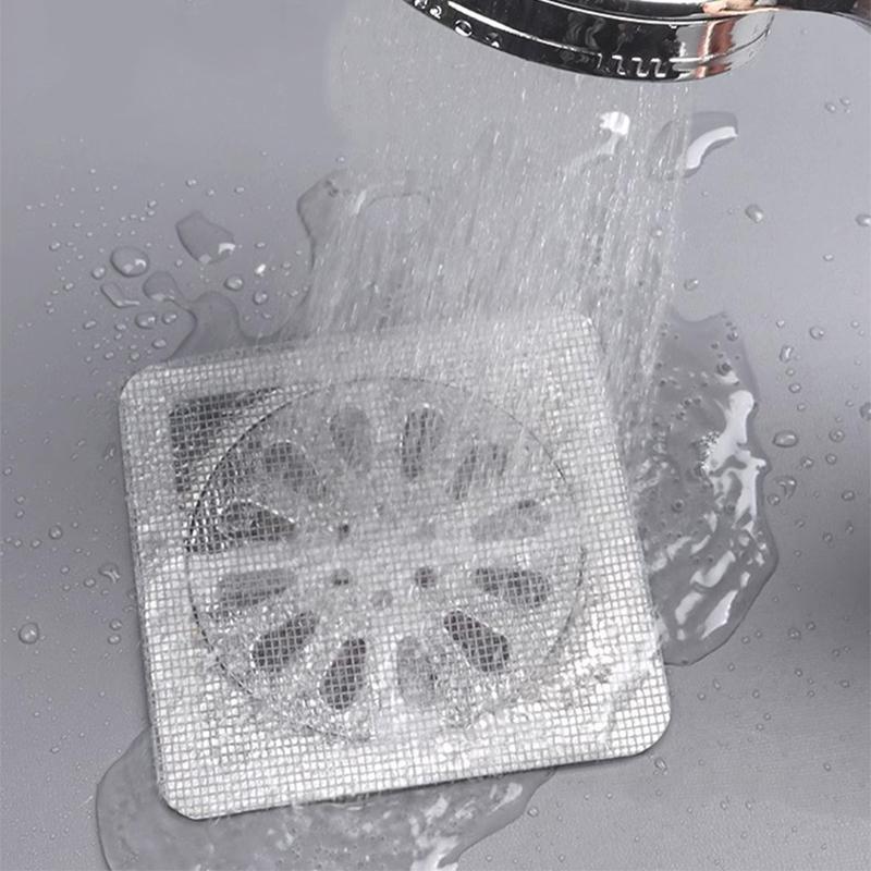 10 יחידות מסנן רצפה חד פעמי, מסנן ביוב, אמבטיה, חדר מקלחת, מדבקת ניקוז רצפה למניעת שיער וחסימת שיער