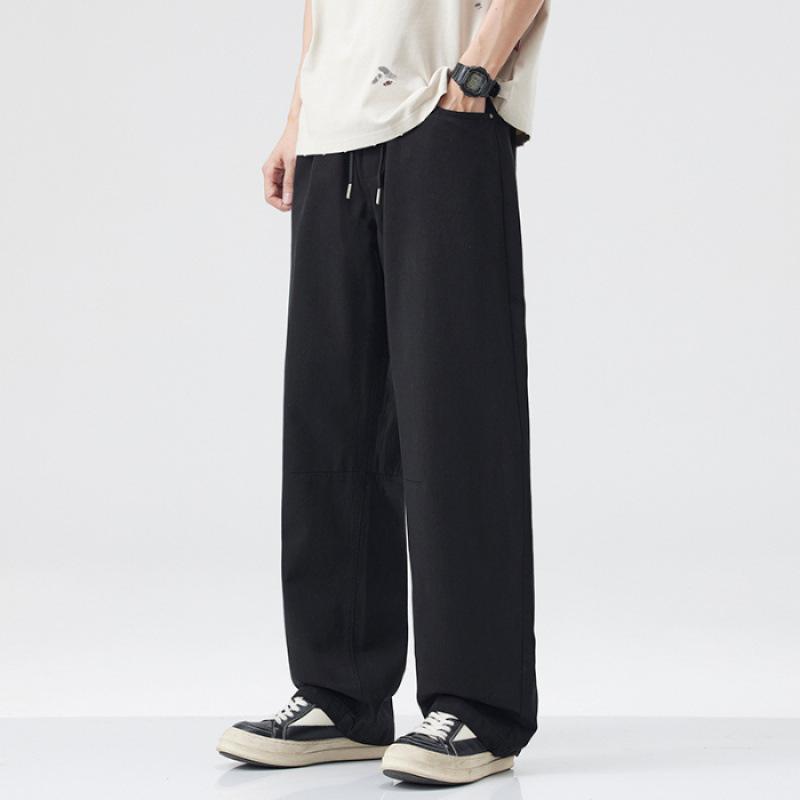 Spring and summer Lyocell Tencel American trend loose straight wide-leg pants men's retro casual pants men