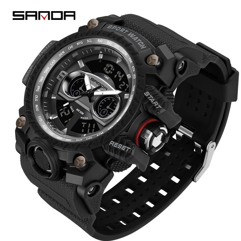 Sanda Men's Multi-functional Luminous Sports Watch – Fashionable, Trendy, Versatile Outdoor Dashboard Design