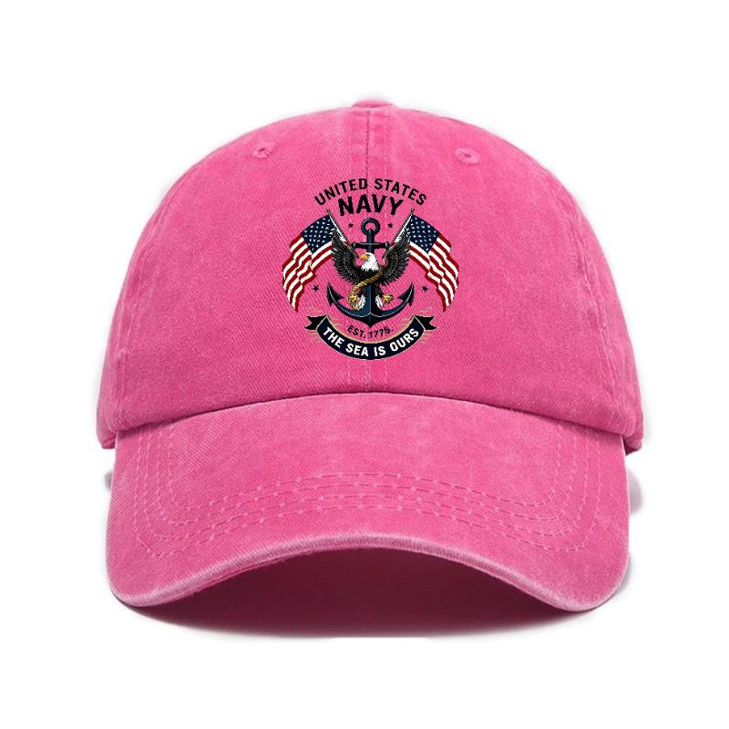 Versatile retro American printed washed old soft top sunshade baseball cap Unisex baseball cap