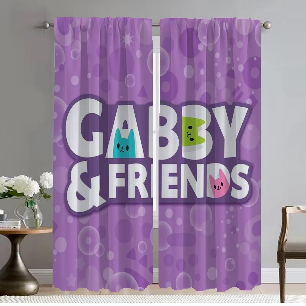 Gabbys Dollhouse Anti-mosquito Curtains for Living Room Curtain Halloween Decoration Home Interior Curtains 2 Pieces Partition