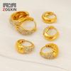 Chic Star-Studded Rhinestone Semi-Oval Titanium Earrings for Women
