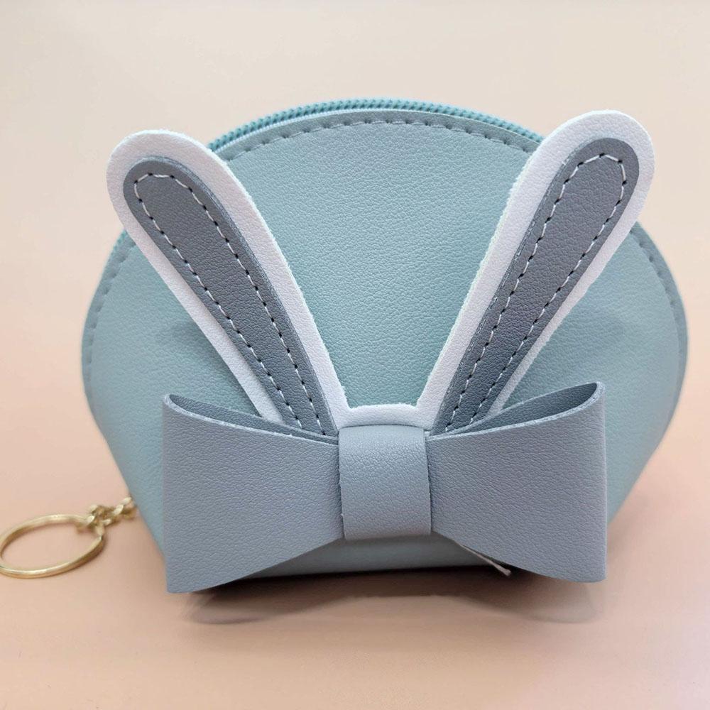 Rabbit Ear Bag High Quality Cute Mini Wallet Girl'S Keychain Pouch Girly Pu Leather Bag For Storage Travel Keychain